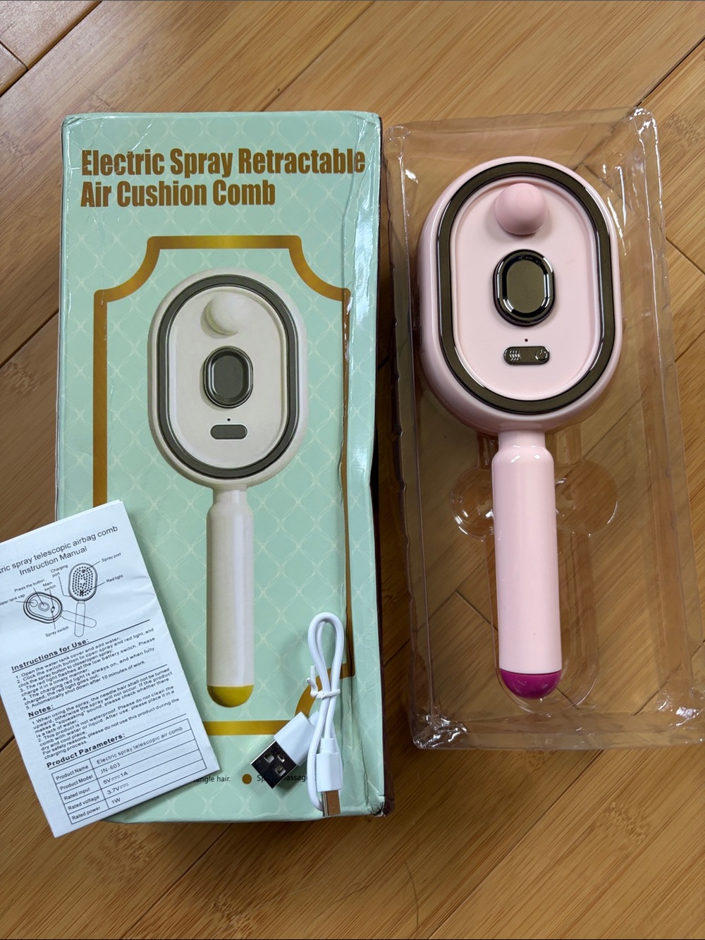 Electric Spray Retractable Air Cushion Comb